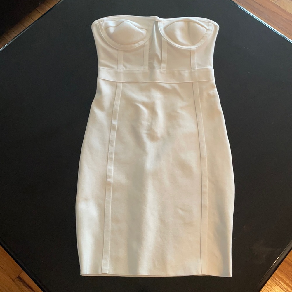 Strapless white dress!